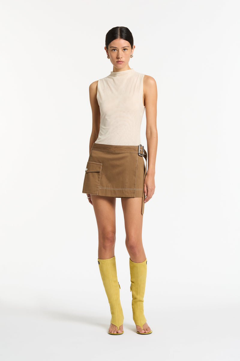 SIR the label Bourdelle Utility Mini Skirt Biscuit