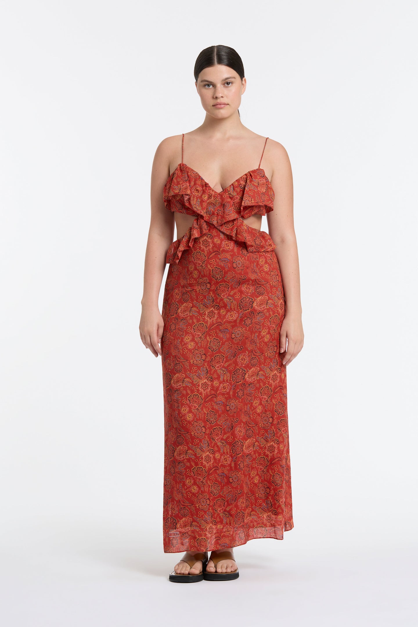 SIR the label Allegra Frill Maxi Dress IDALIA FLORAL PRINT