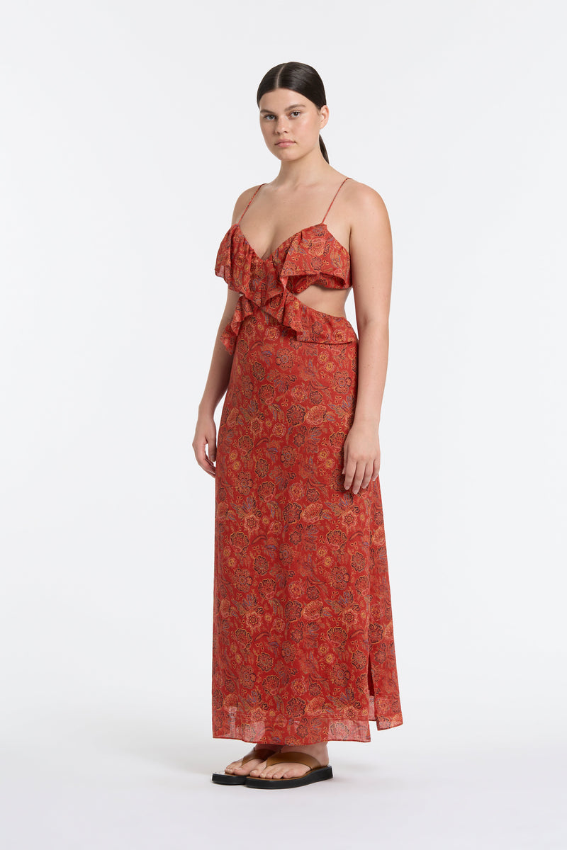 SIR the label Allegra Frill Maxi Dress IDALIA FLORAL PRINT