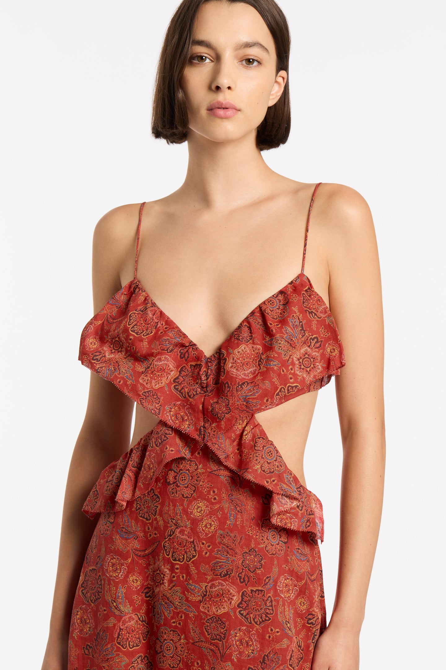 SIR the label Allegra Frill Maxi Dress IDALIA FLORAL PRINT