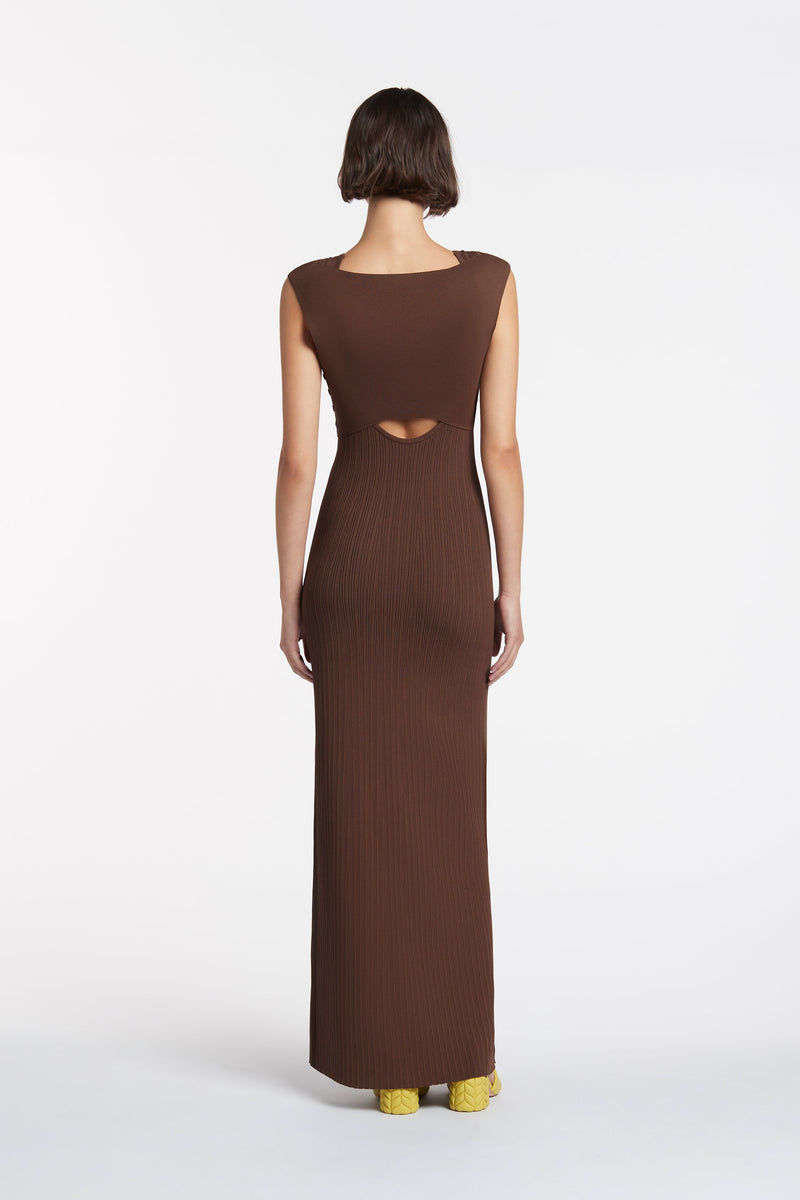 SIR the label Sylvie Twist Dress CHOCOLAT