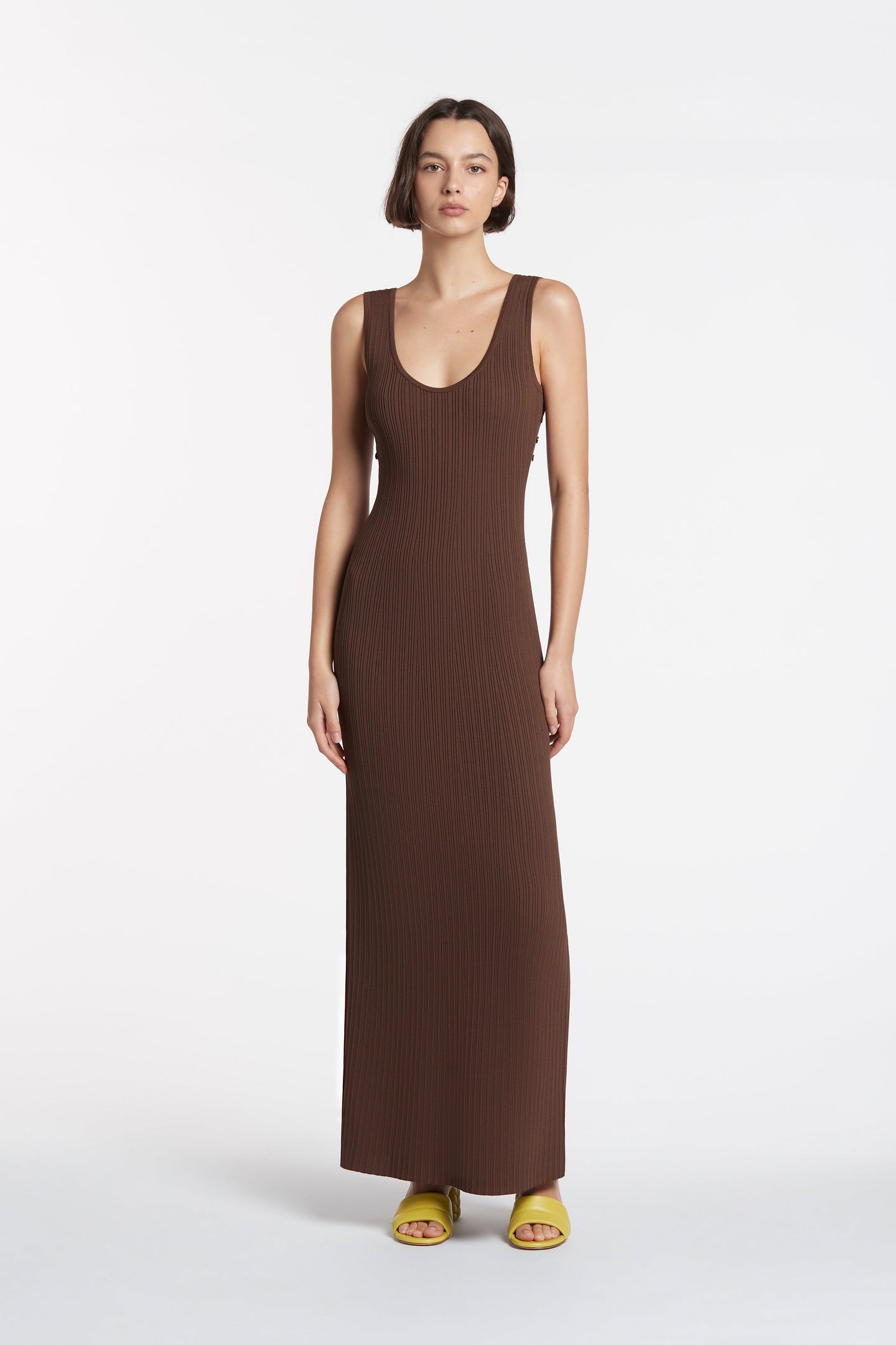 SIR the label Sylvie Twist Dress CHOCOLAT