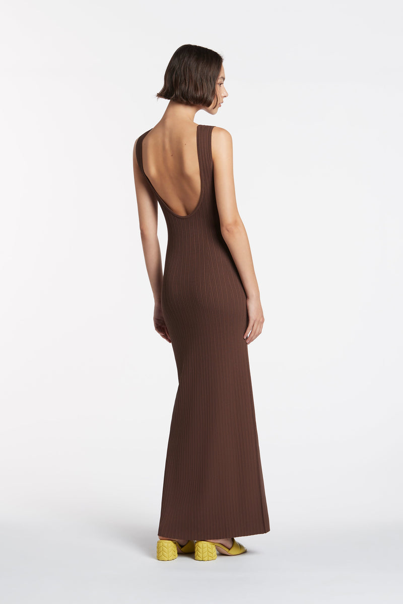 SIR the label Sylvie Twist Dress CHOCOLAT