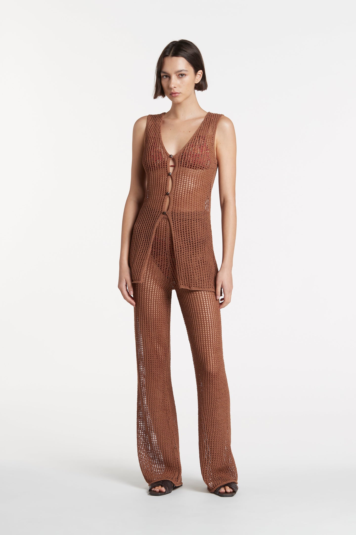SIR the label Dulcie Button Front Top CHOCOLAT