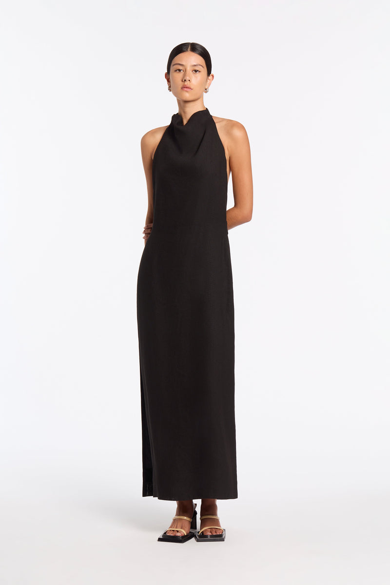 SIR the label Clemence Halter Midi Dress BLACK