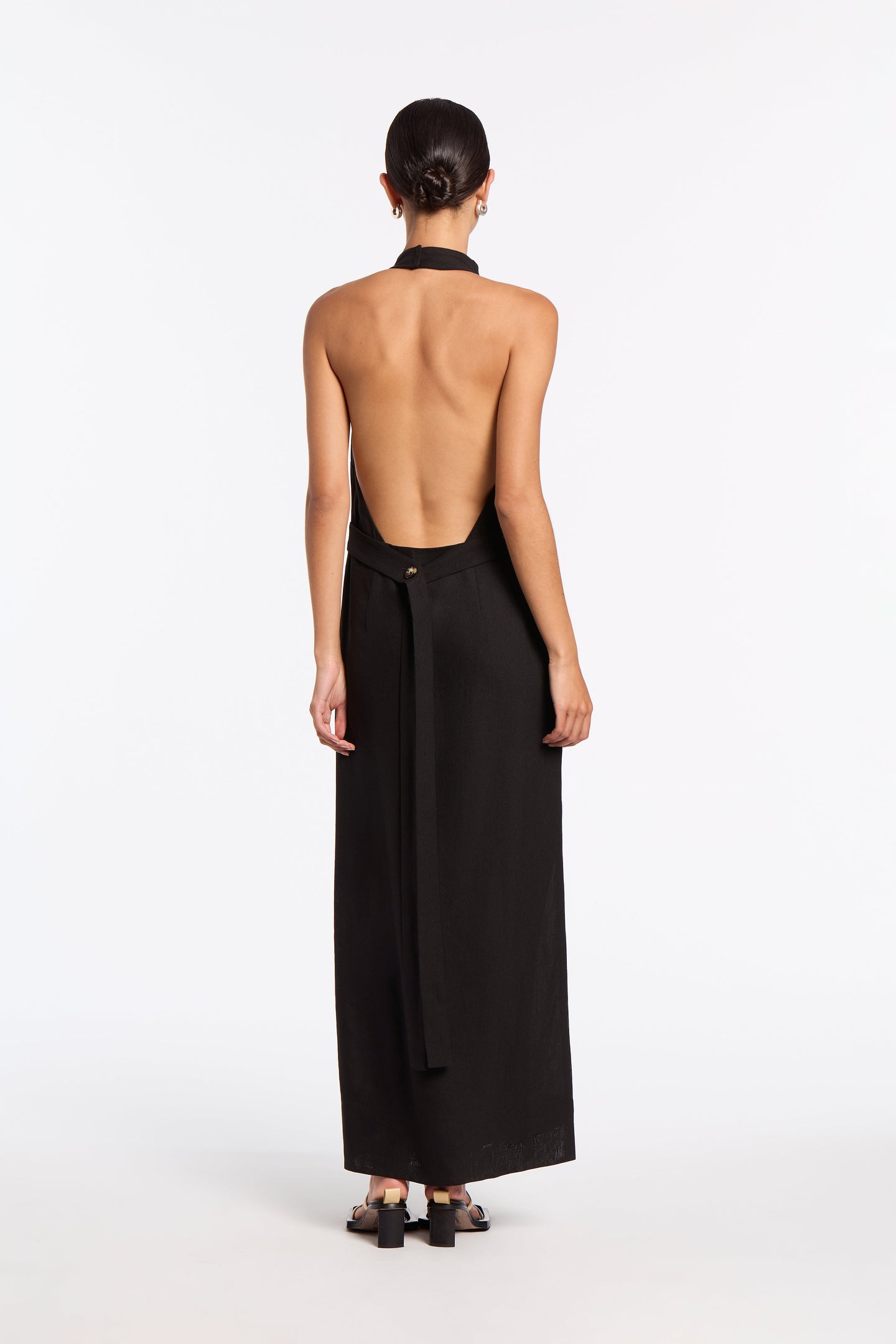 SIR the label Clemence Halter Midi Dress BLACK