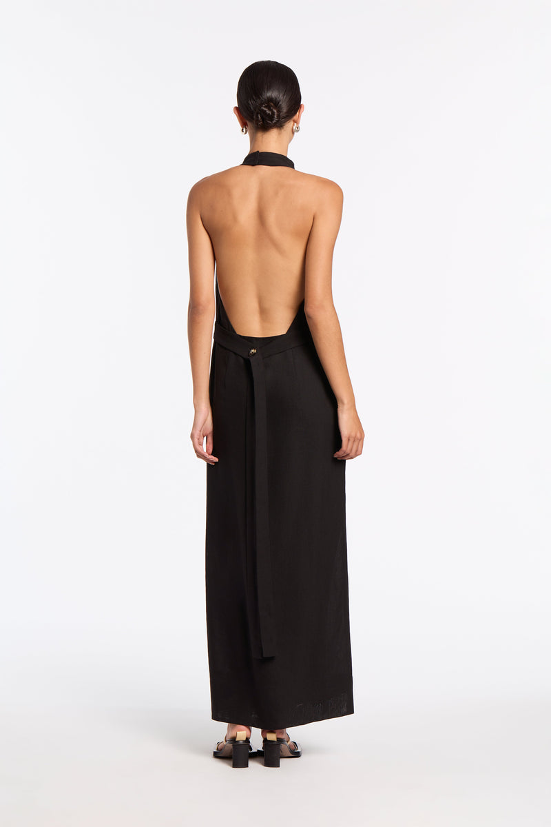 SIR the label Clemence Halter Midi Dress BLACK