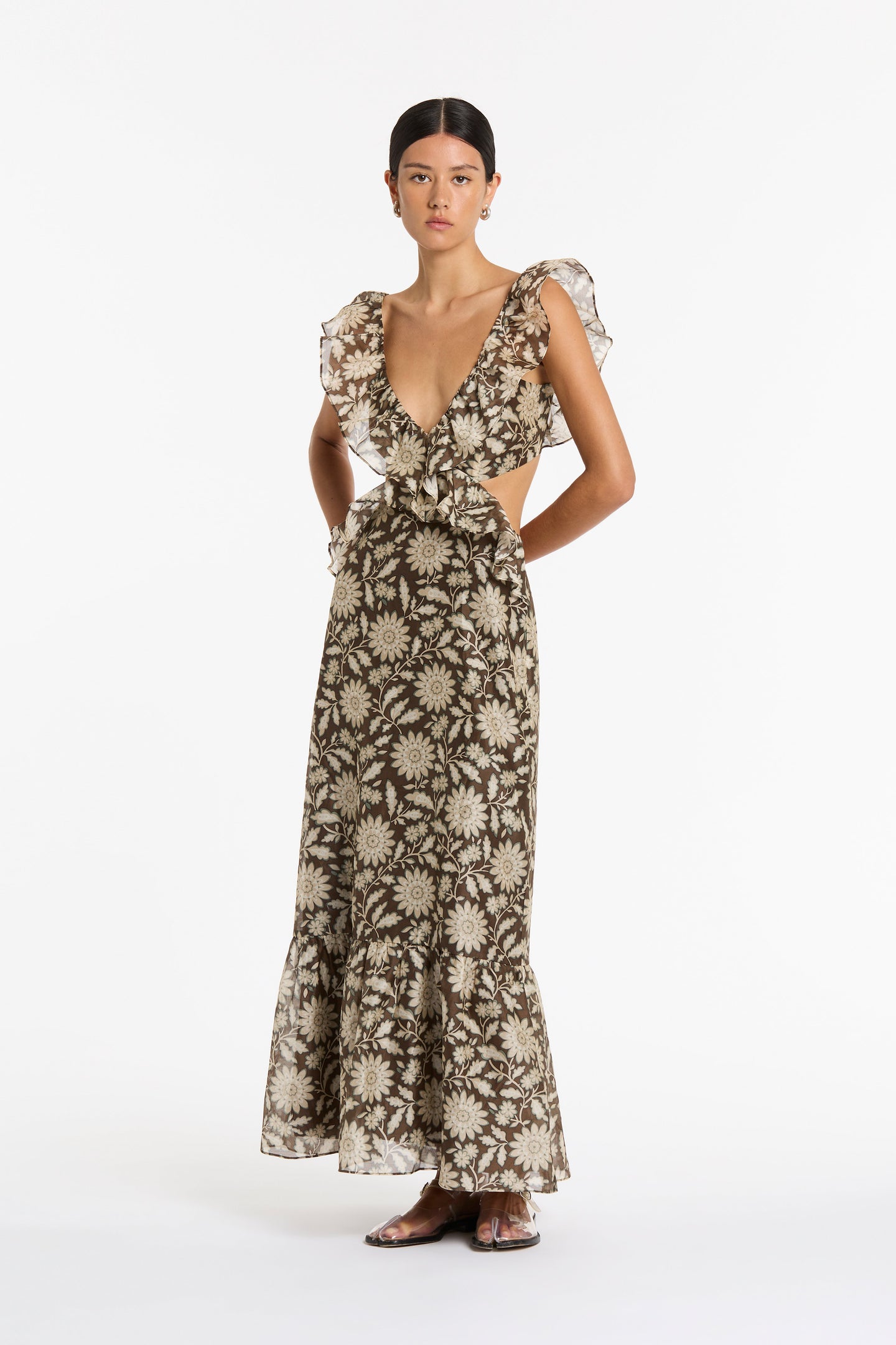 SIR the label Xanita Frill Midi Dress XANITA PRINT