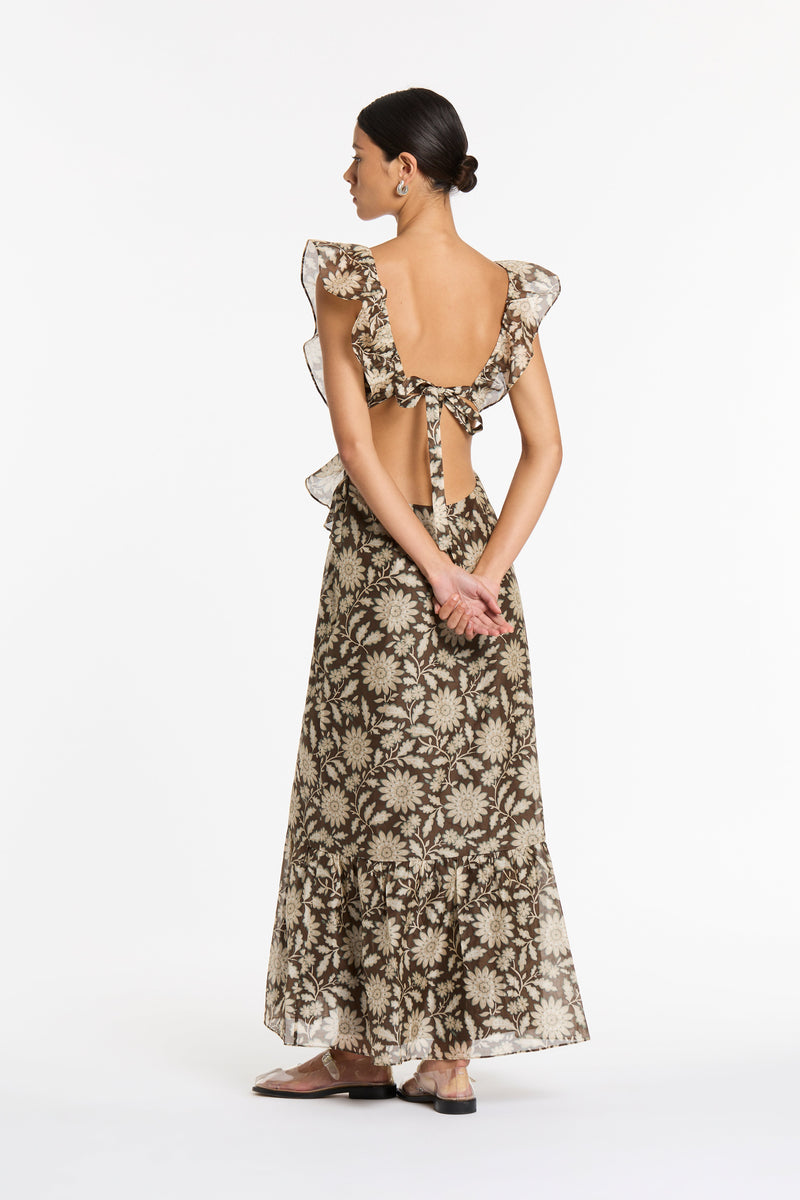 SIR the label Xanita Frill Midi Dress XANITA PRINT
