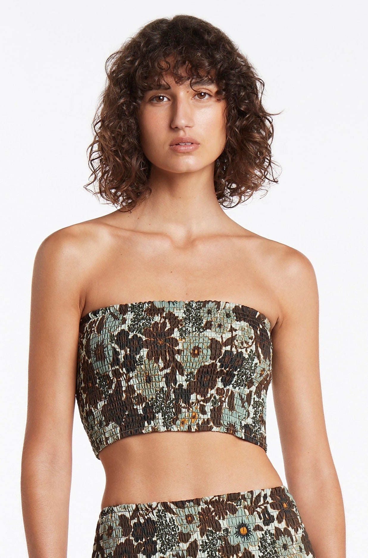 SIR the label CONSTANTINE RUCHED CROP CONSTANTINE PRINT