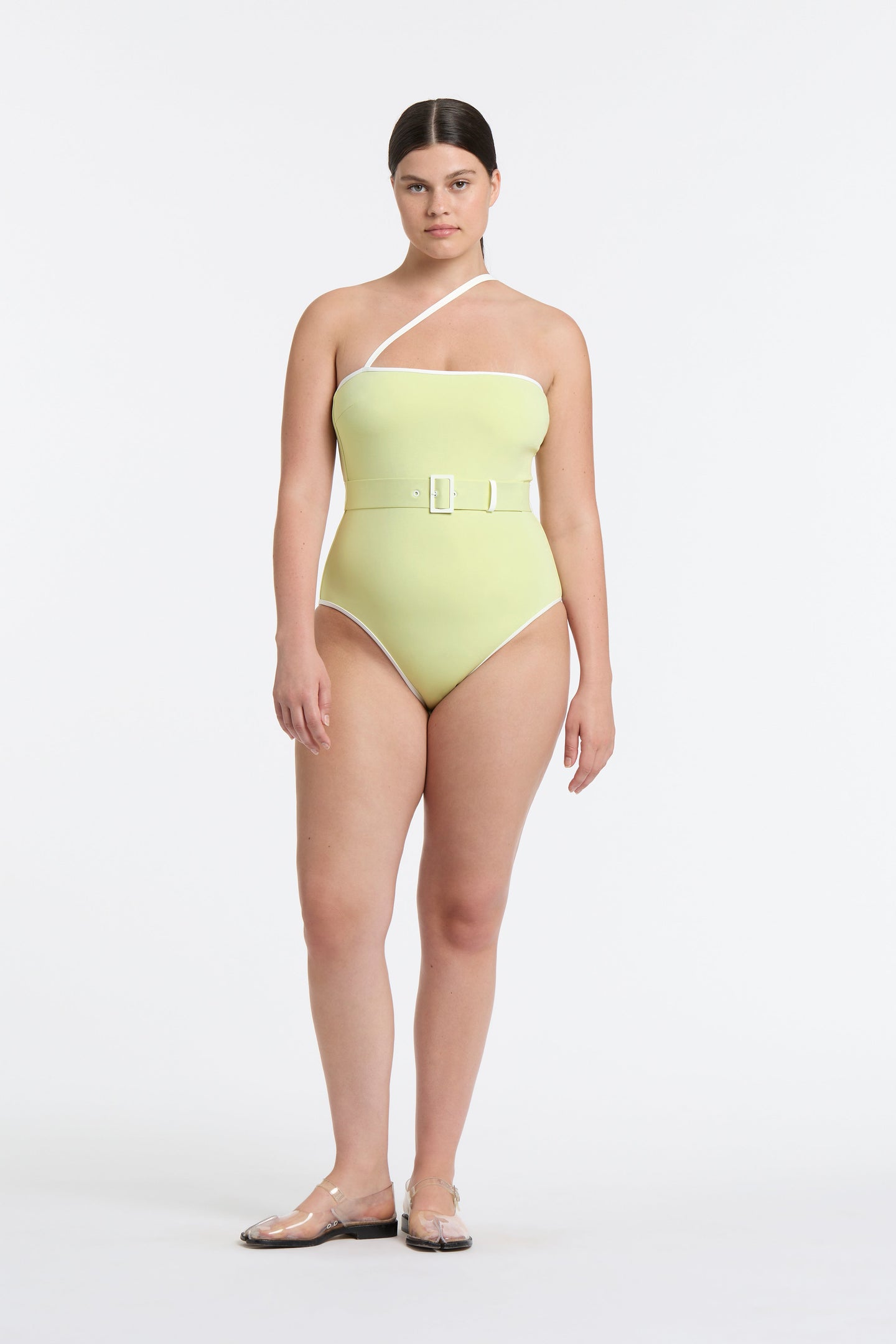 SIR the label Claude Asymmetrical Strap One Piece PISTACHIO / IVORY