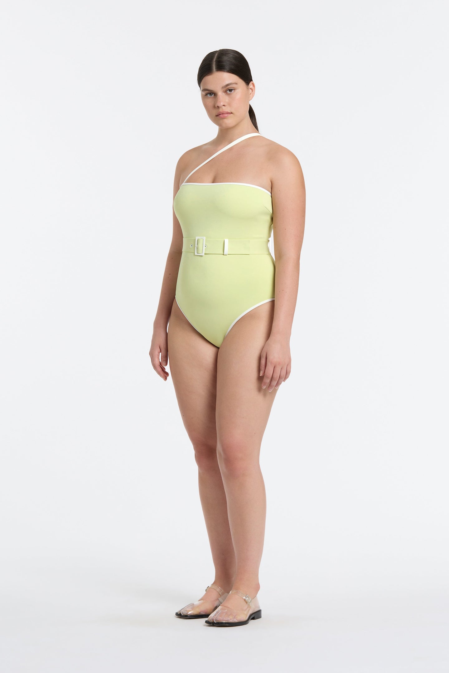 SIR the label Claude Asymmetrical Strap One Piece PISTACHIO / IVORY