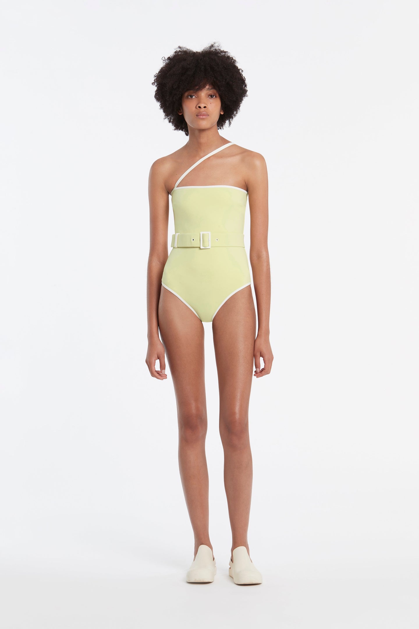 SIR the label Claude Asymmetrical Strap One Piece PISTACHIO / IVORY