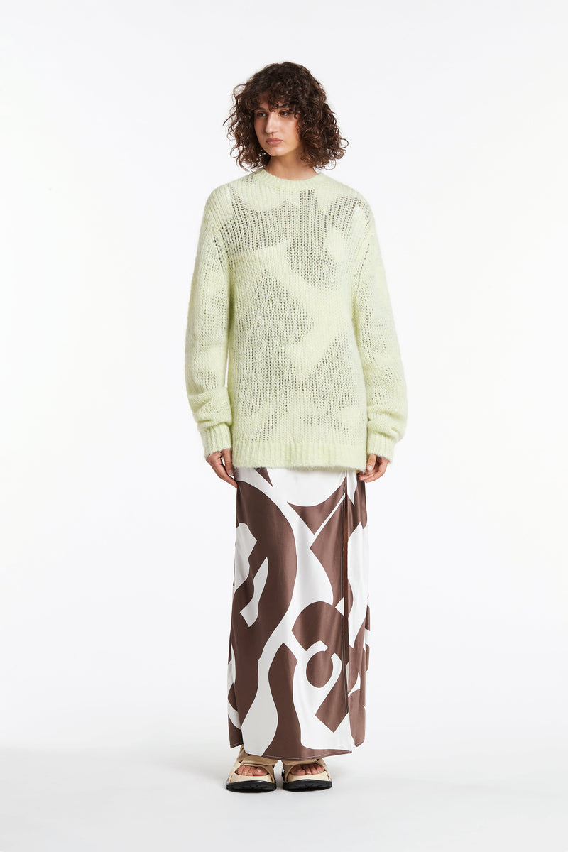 SIR the label CIAO OPEN KNIT SWEATER PISTACHIO