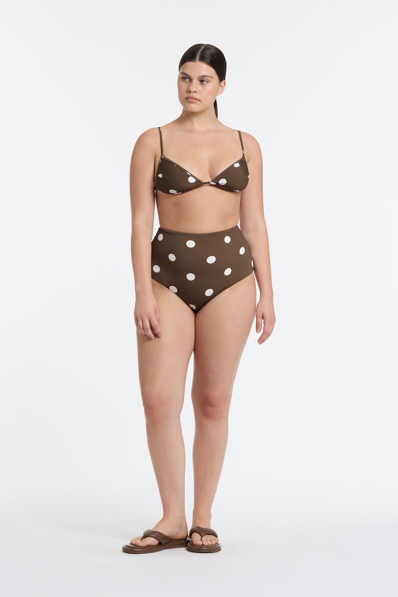 SIR the label Marlon Balconette CHOCOLAT POLKA