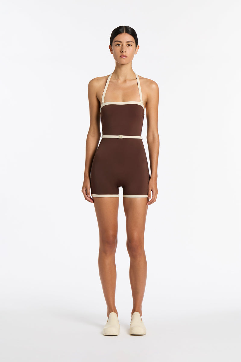 SIR the label Jeanne Belted One Piece CHOCOLATE
