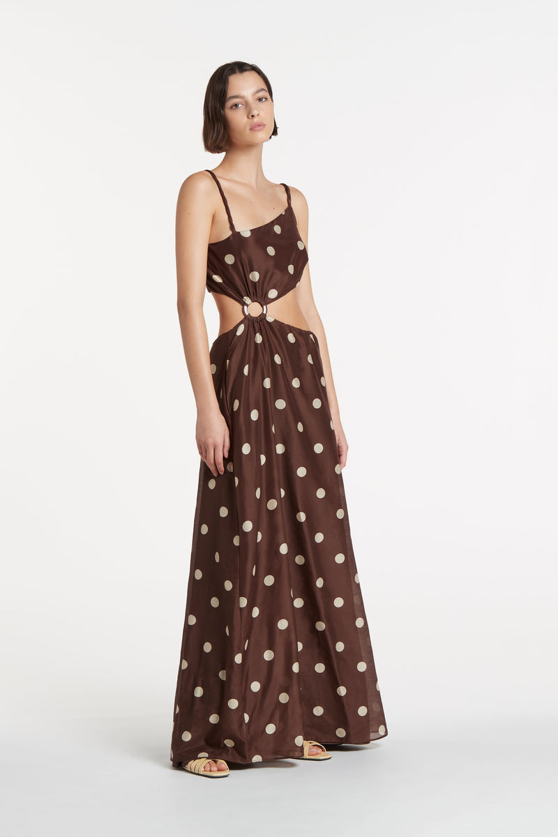 SIR the label Vivi Asymmetrical Cut Out Dress MARLON POLKA DOT