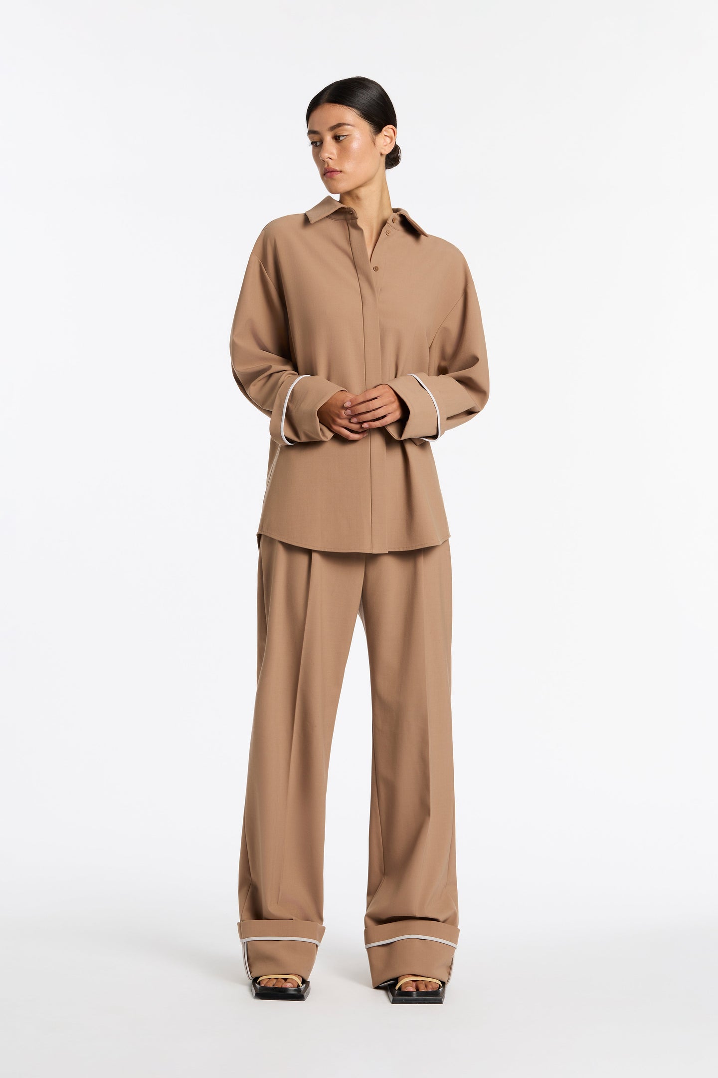 SIR the label Leni Tailored Shirt TAN