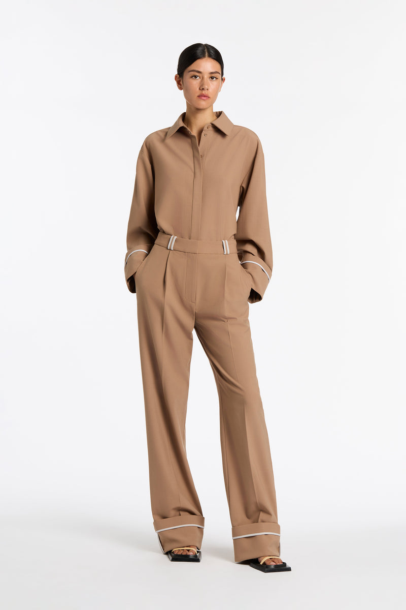 SIR the label Leni Tailored Shirt TAN