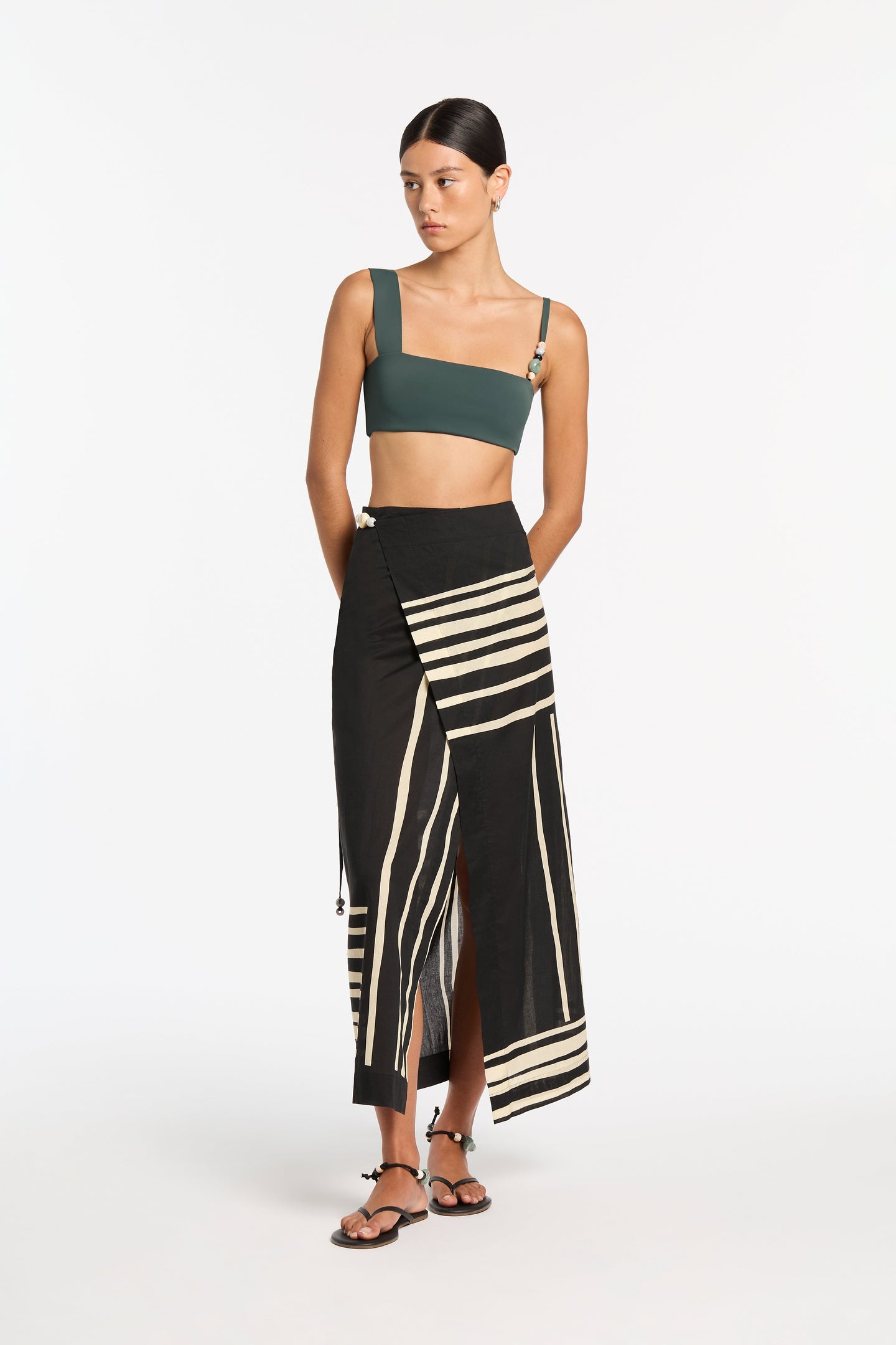 SIR the label Maxime Beaded Bandeau Petrol