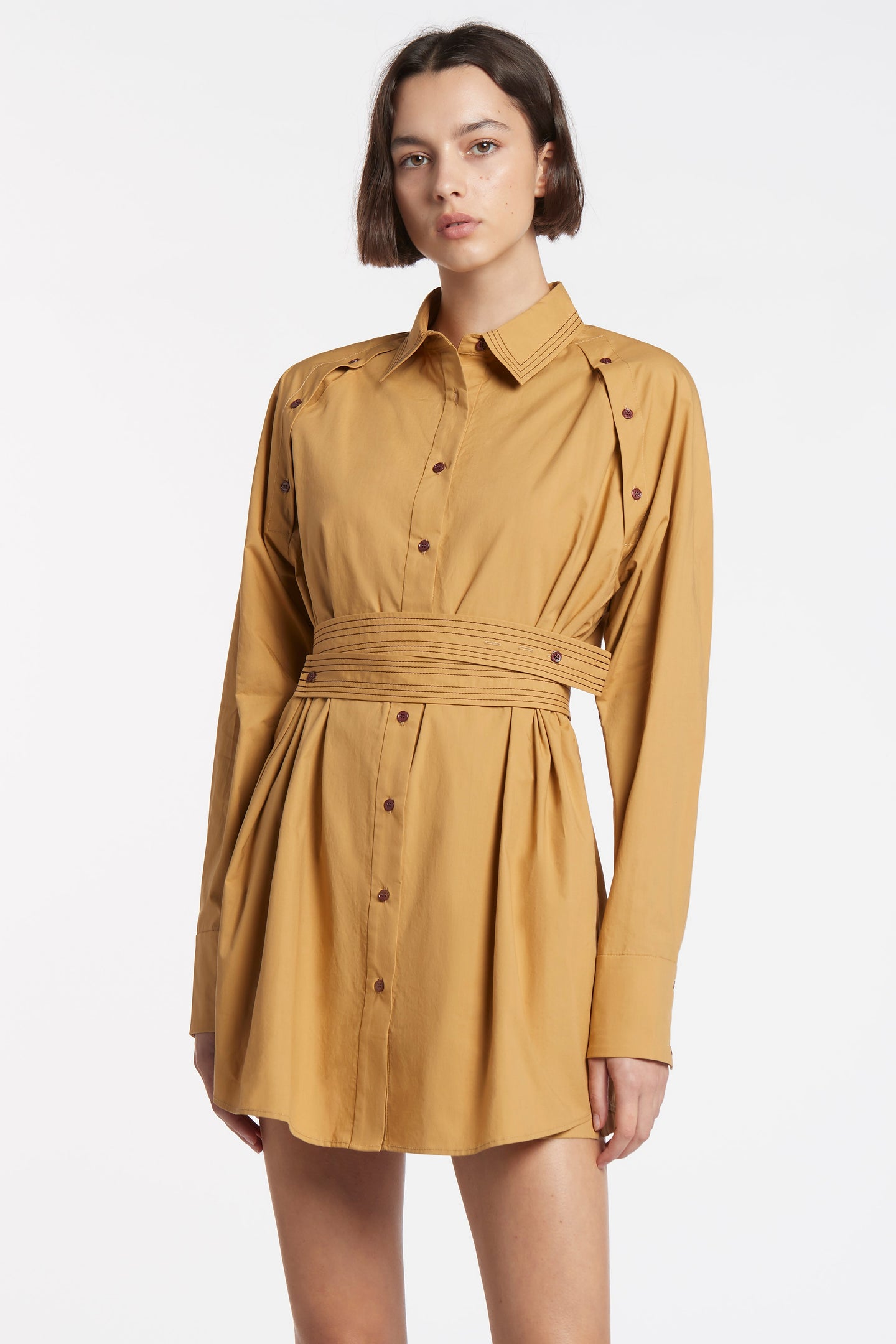 SIR the label Dion Wrap Shirt CAMEL