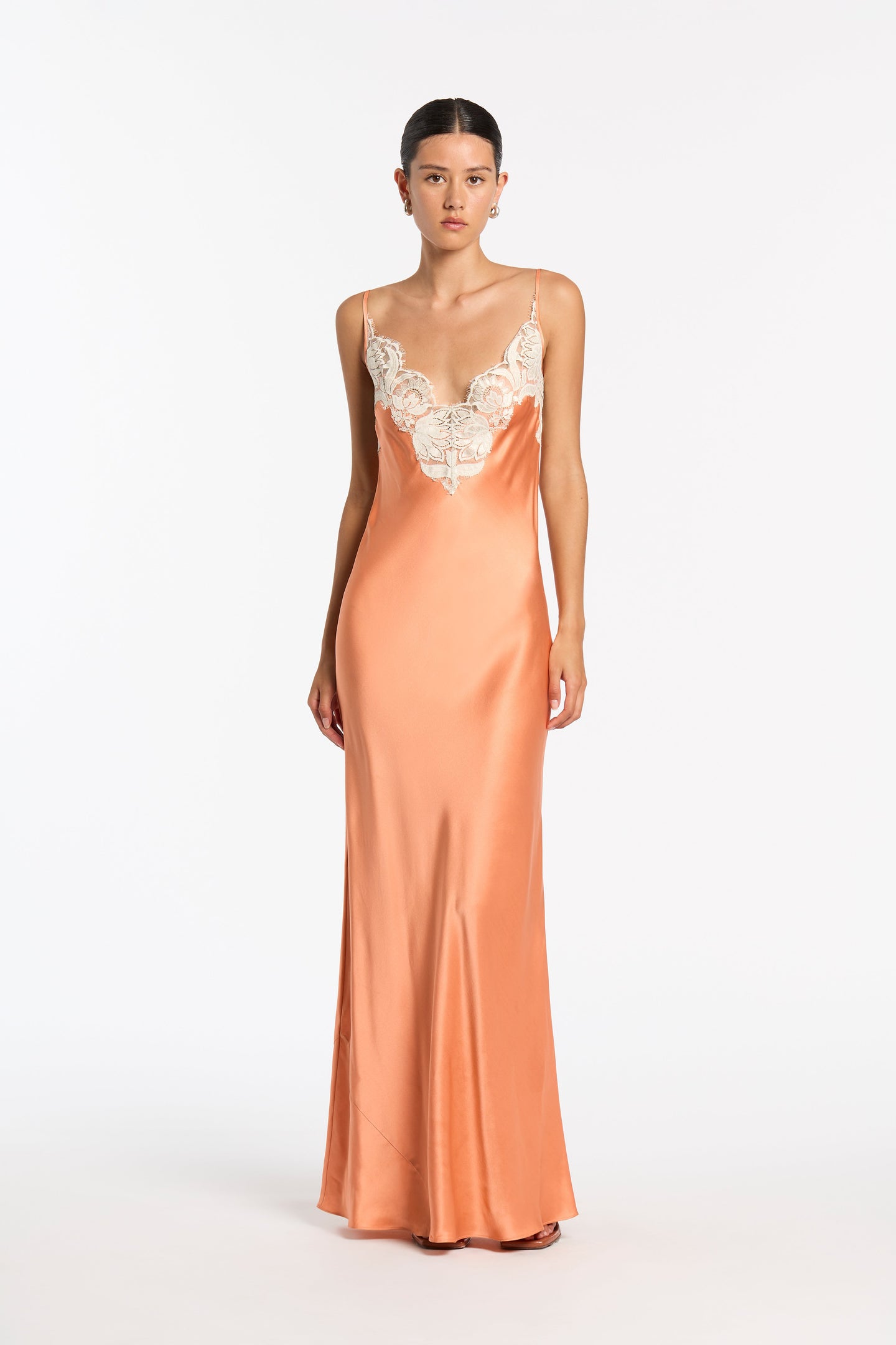 SIR the label Danseurs Lace Slip Dress Peach