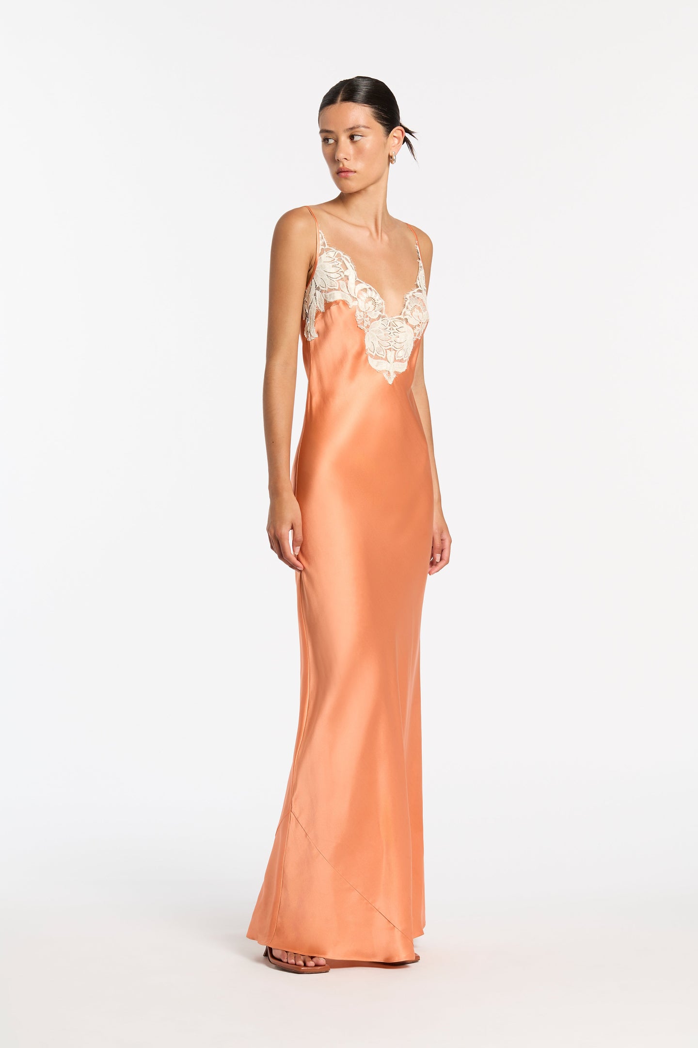 SIR the label Danseurs Lace Slip Dress Peach