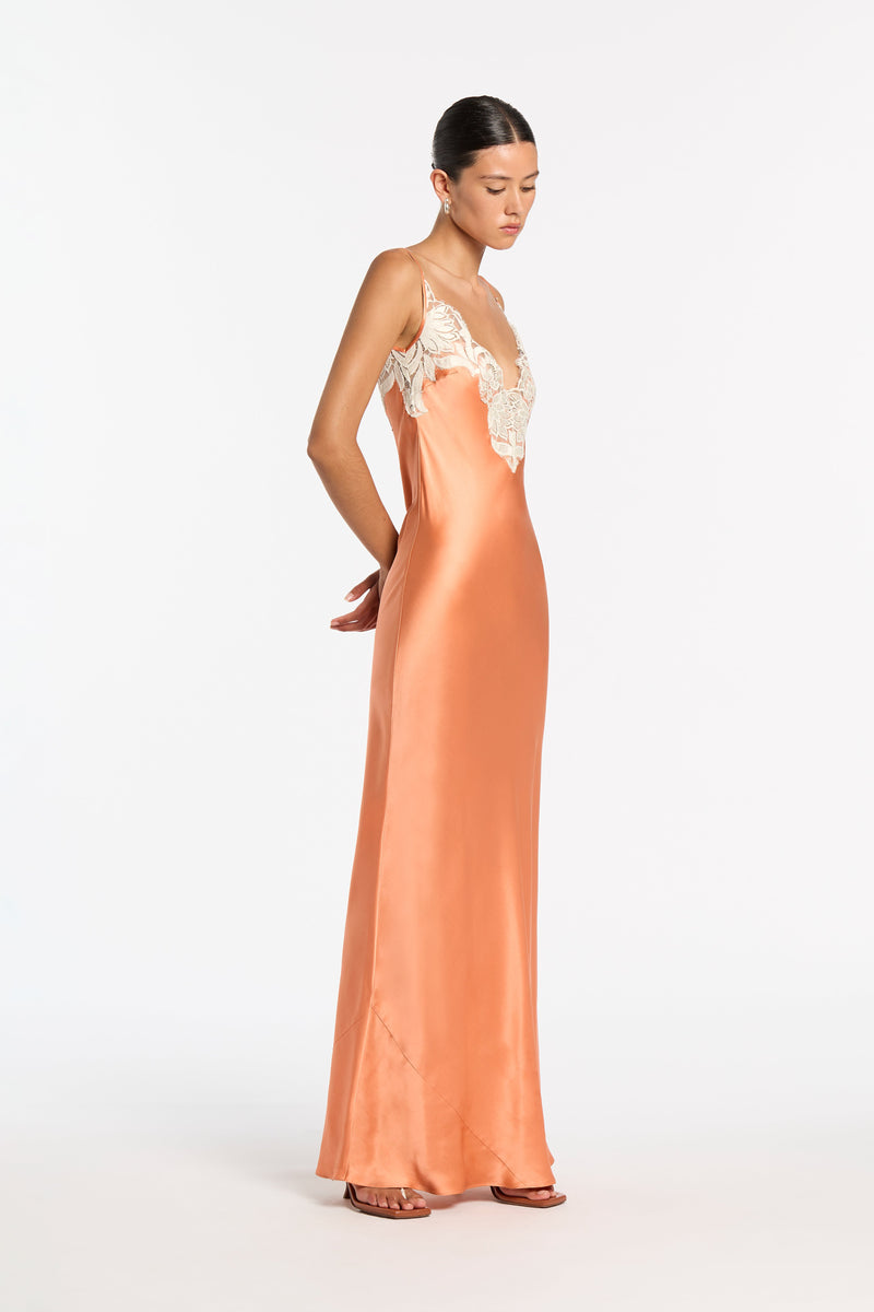 SIR the label Danseurs Lace Slip Dress Peach