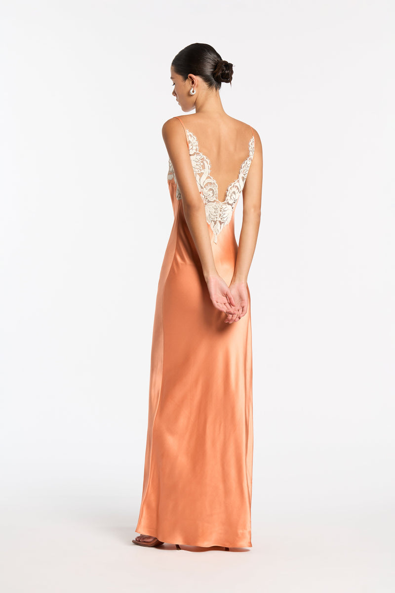 SIR the label Danseurs Lace Slip Dress Peach