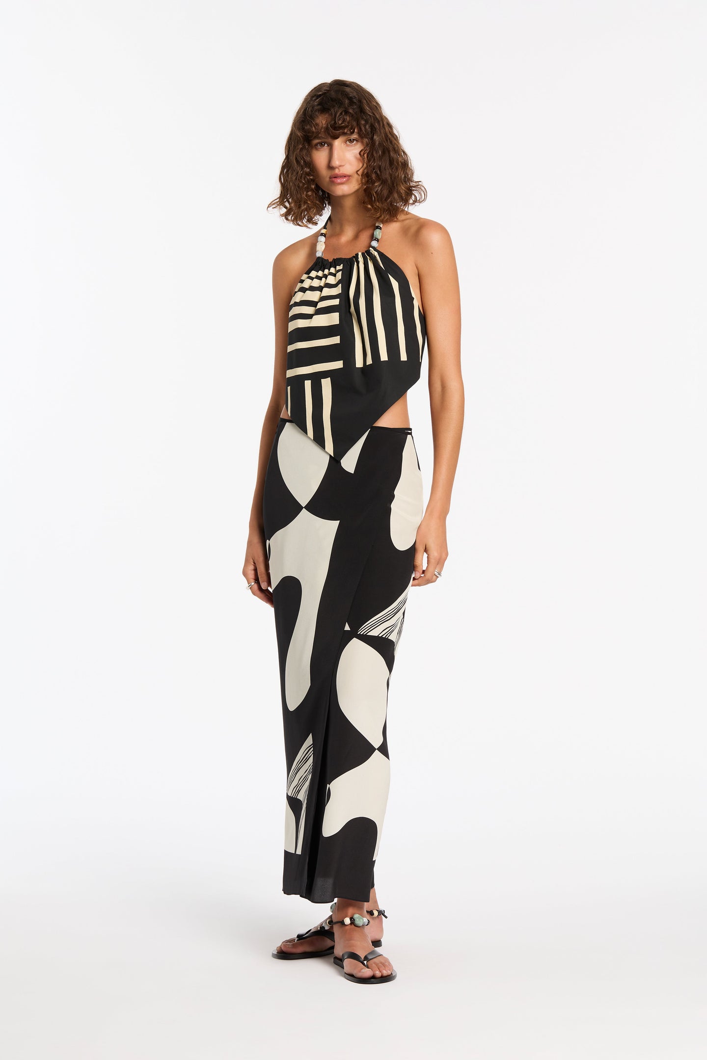 SIR the label Realisme Wrap Midi Skirt Papier