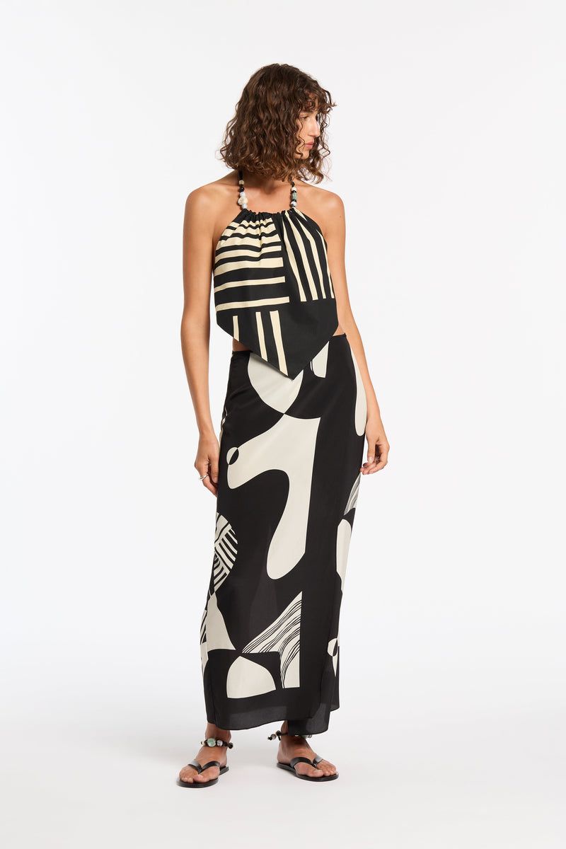 SIR the label Linocut Beaded Scarf Top Ligne
