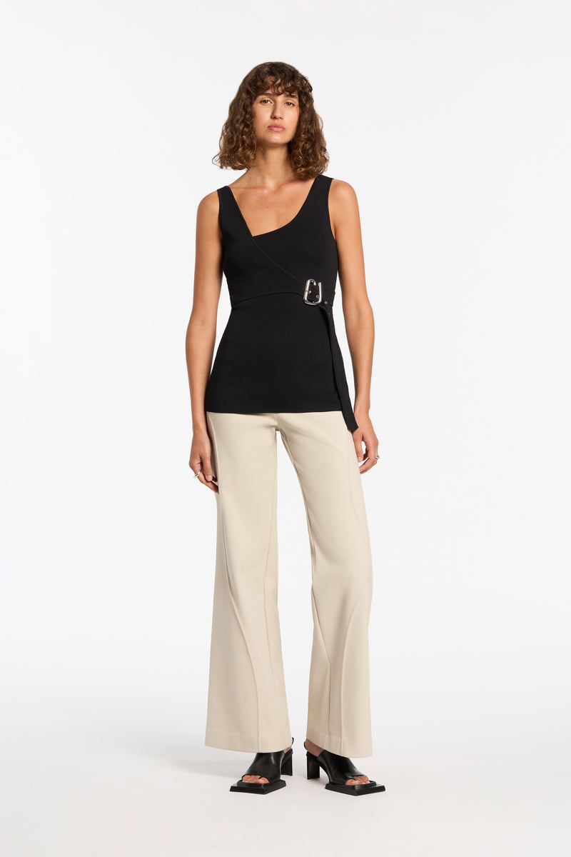 SIR the label Modernist Belted Top Noir